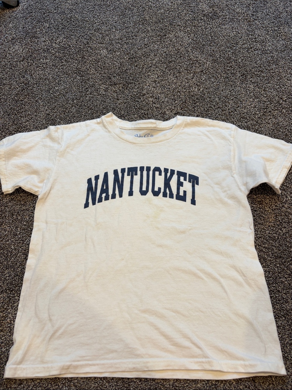 Brandy Melville White Tee with Navy Nantucket Arch